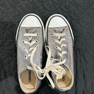 Converse Kids Shimmering Silver Sneakers